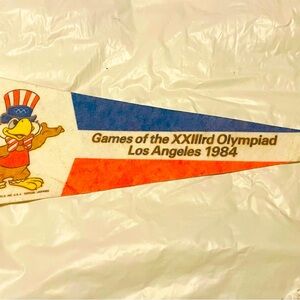 Vintage  1984 Los Angeles Olympics Pennant